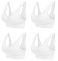 Boolavard Women's Seamless Sports Style Bra Crop Top Vest Stretch Shapewear - color: 4 X White, size: Large