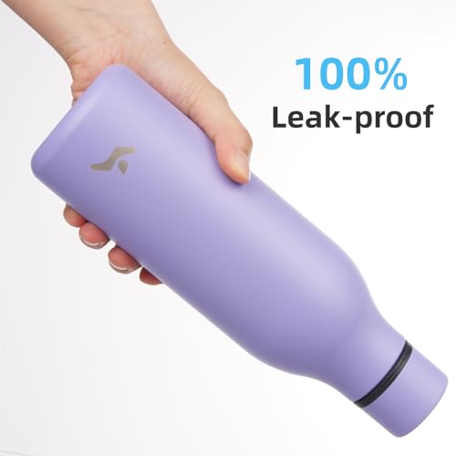 Konokyo 18 oz Insulated Stainless Steel Metal Water Bottle with Strap - color: Wisteria, size: 18 Ounces