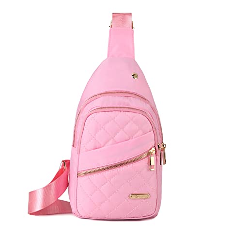 AOSTIHOT Crossbody Sling Bag Small Sling Backpack for Women, Chest Daypack Crossbody Shoulder for Travel Sport Running Hiking Pink - color: Pink