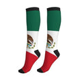 Compression Socks Knee High Circulation Support Socks For Women Men Athletic Running Work Hiking Cycling Travel - color: Mexico Flag