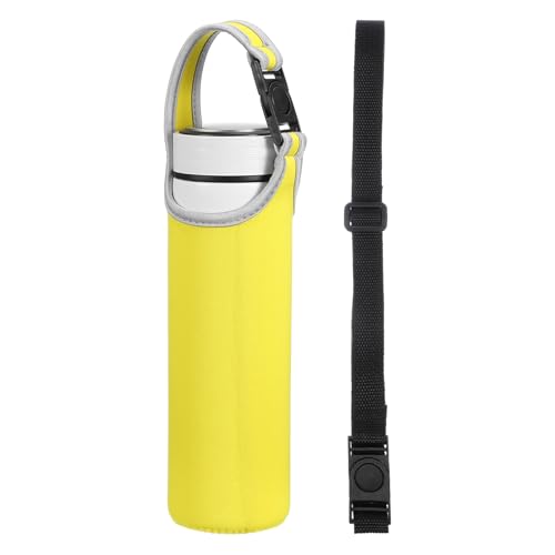 uxcell 2pcs Neoprene Water Bottle Sleeve, 15.5-20oz Insulated Water Glass Bottle Carrier Bag Collapsible Drink Bottle Sleeve Cover Holder with 2 Straps, Yellow - color: Yellow