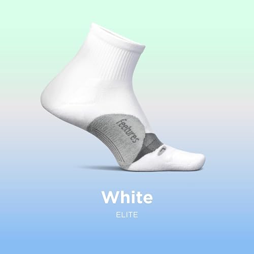 Feetures Elite Light Cushion Quarter Sock - color: New White (1 Pair ), size: Small