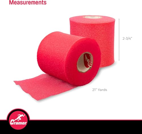 Cramer Tape Underwrap, Single Roll, Pink, Non-Latex Pre Wrap to Protect Skin from Irritation and Discomfort Caused by Athletic Tape, Tearable Sports Wrap, Non-Adhesive, 2.75" x 21 Yards - color: Bright Pink