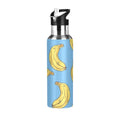 OTVEE Banana Water Bottle Sports Water Bottle Insulated Stainless Steel Hot Cold Water Mug with Straw Lid & Handle for Sports Gym 20 oz - color: Banana