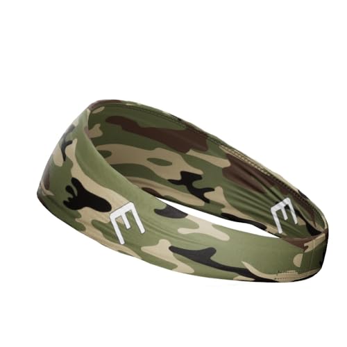 40+ Designs! Unisex Headband/Sweatband. Best for Sports, Fitness, Working Out, Yoga. Tapered Design - color: Army Camo