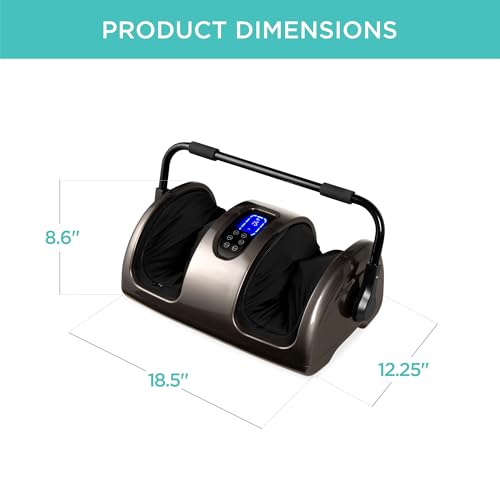 Best Choice Products Shiatsu Foot Massager with Heat for Plantar Fasciitis & Neuropathy, Kneading Foot & Calf Massager with Remote, 360° Adjustable Handle, Rolling & Compression Massage - Gray - color: Gray