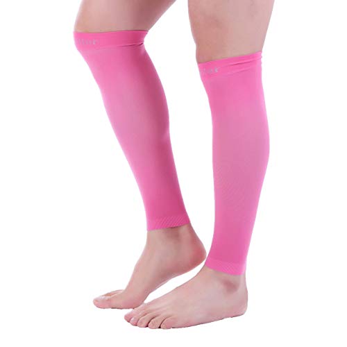 Doc Miller Calf Compression Sleeves 30-40 mmHg for Men & Women, 1 Pair - color: Pink, size: Small