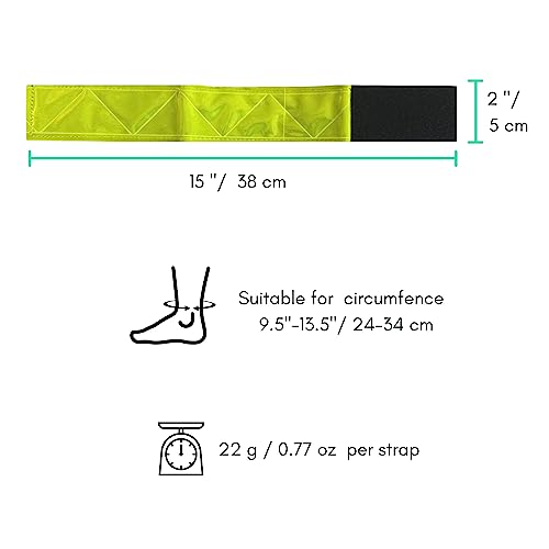Vincita Reflective Bands - Highly Visible Safety Reflective Bands for Cycling, Walking, Running, and Hiking - Suitable with Molle Webbing On Backpack (Pair of 2) - color: 2 Inch Green