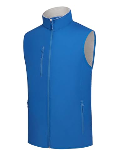 fit space Men's Lightweight Vest Softshell Sleeveless Windproof Jacket with Zipper Pocket Cycling Travel Hiking Running Golf - color: Dark Blue, size: 3X-Large