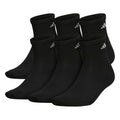 adidas Men's Athletic Cushioned Quarter Ankle Socks 6 Pairs - color: Black/Aluminum 2, size: Medium