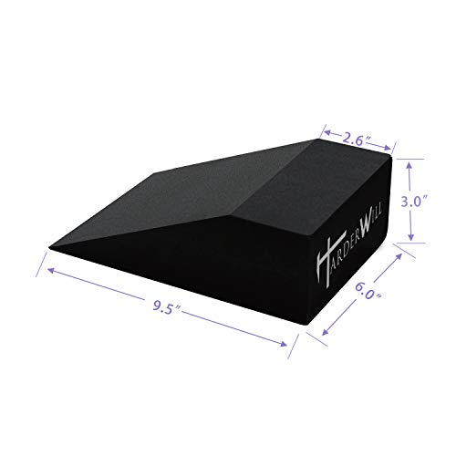 Yoga Foam Wedge Blocks (Pair), Calf Raise Block, Calf Stretcher, Yoga Wrist Support, Balance, Pushup, Fitness, Pilates, Heel Stretcher, Squat Wedge with Gym Bag - size: Wedges with Strap