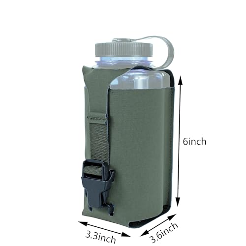 Water Bottle Pouch Molle, Tactical Canteen Pouch for 32oz Nalgene Bottle - color: Ranger green