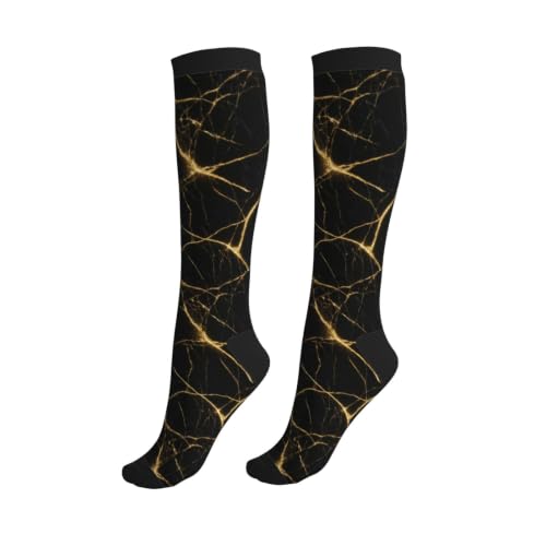 Compression Socks Knee High Circulation Support Socks For Women Men Athletic Running Hiking Cycling - color: Marble