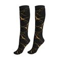 Compression Socks Knee High Circulation Support Socks For Women Men Athletic Running Hiking Cycling - color: Marble
