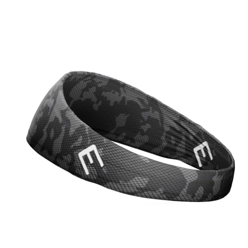 40+ Designs! Unisex Headband/Sweatband. Best for Sports, Fitness, Working Out, Yoga. Tapered Design - color: Grey Carbon Camo