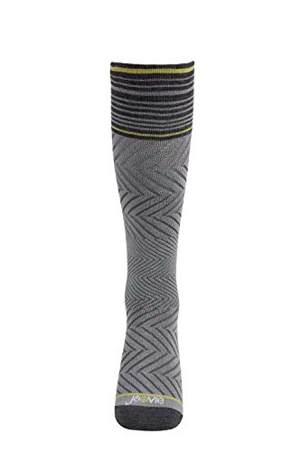 ja vie 76% Merino Wool Graduated Compression Socks for Women & Men (15-20mmHg) - color: Heather Grey, size: Large