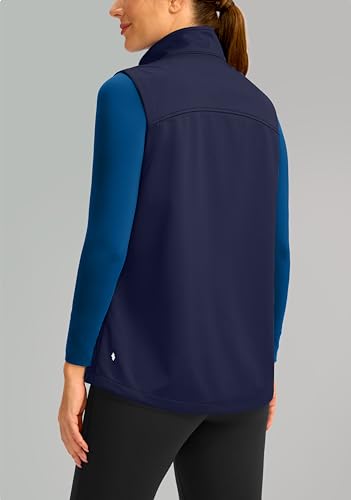 Soothfeel Women's Vest with 4 Pockets Lightweight Jacket Hiking Travel - color: Navy Blue, size: Large