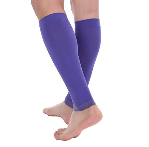 Doc Miller Compression Calf Sleeve for Men & Women, 20-30mmHg - color: Violet, size: Small REGULAR