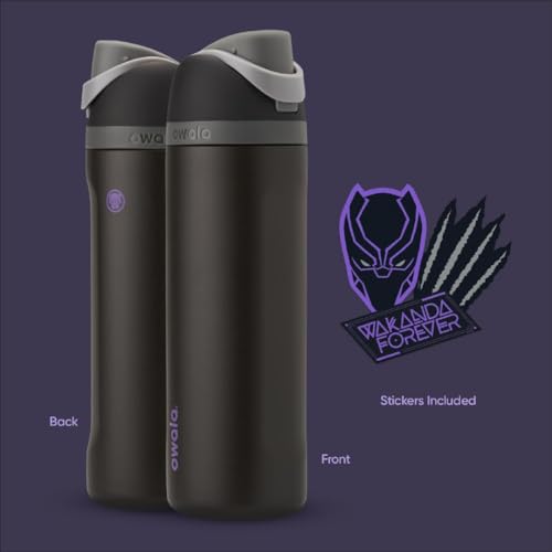 Owala Marvel FreeSip Stainless Steel Water Bottle 24 oz Black Panther - color: Black Panther, size: 24 Ounces