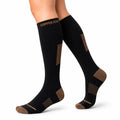 CopperJoint Compression Socks for Women & Men, Black & Tan, XLarge, 1 Pair - color: Black and Tan, size: X-Large