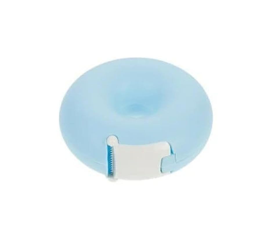 1Pc Blue Tape Dispenser, Donut Shape Candy Color Tape Dispensers Donut Invisible Tape Cutter Tape Organizer Portable Roll Tape Holder for Office School Supply