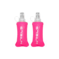WRELS TPU Soft Flask Lightweight Portable Reusable Water Bottle,BPA Free Collapsible Flask for Hydration Pack in Running Hiking Cycling and Marathon - color: Pink-150ML*2