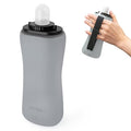 Handheld Running Water Bottle, Collapsible Silicone Foldable 350mL - color: Translucent Gray