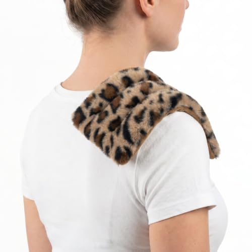 Microwave Heating Pad 6 x 12 Small Heating Pad Microwave, Microwave Bean Bag Heating Pad for Neck and Shoulders, Moist Heat Pack Pillow Warm Compress for Knee, Muscles, Joints, Wrist (Leopard Print) - color: 6 X 12" Leopard Print - 1 Pack