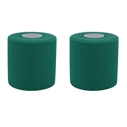 OBTANIM 2 Rolls Foam Underwrap Bandage Pre-Wrap Sports Tape for Athletic Elbow Knees Ankles, Latex Free (Dark Green) - color: Dark Green