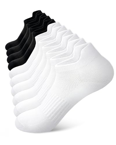 SIXDAYSOX Ankle Socks for Women Thin Breathable Cotton No Show Socks Womens - color: 5 Pairs-2 Black+3 White, size: 9-11