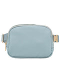 Lightweight Soft PU Pebbled Leather Sling Fanny Pack Belt Bag with Gold Metal Buckle (Light Blue) - color: Light Blue