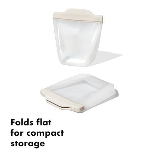 OXO Good Grips Silicone Reusable Bag - Stand-Up Cup (8 oz), Oat - color: Oat, size: Cup (8 oz)