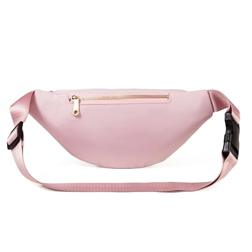 Fanny Pack Crossbody Bags for Women, Waist Pack Cross Body Purse Belt Bag for Running Sports Travel Hiking - Light Pink - color: C Light Pink