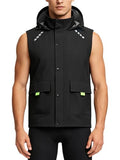Little Donkey Andy Men's Hooded Cycling Vest - color: Black, size: Medium