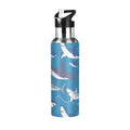 OTVEE Sharks Water Bottle Water Bottle Sports Water Bottle Insulated Stainless Steel Hot Cold Water Mug with Straw Lid & Handle for Sports Gym 20 oz - color: Sharks