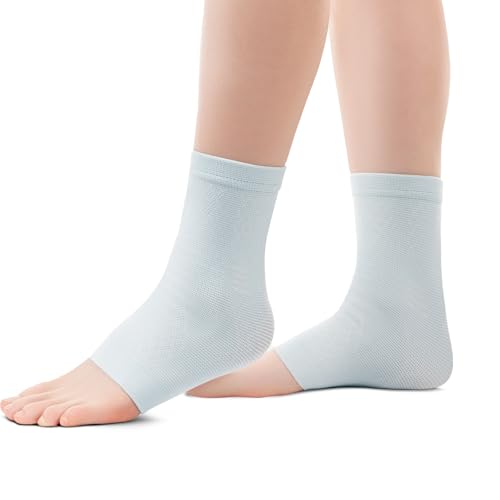 INDEEMAX 2 Pack Ankle Brace & Ankle Compression Sleeve for Women Men - color: Light Blue, size: Small