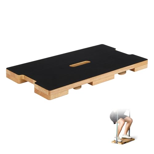 Wood Fitness Board, Resistance Band Workout Footplate, Resistance Band Foot Plate with Non-slip Design for Training, Stretching, Balance, Flexibility Exercise for Home Gym