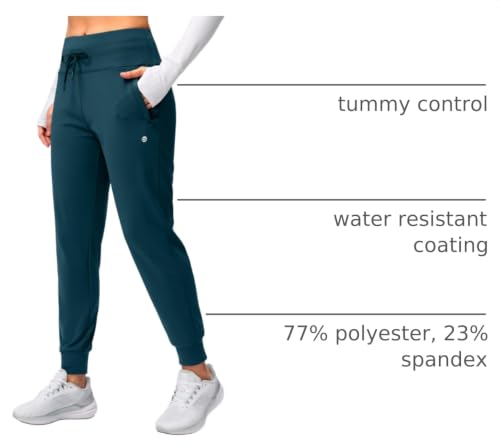 G Gradual Women's Fleece Lined Joggers Water Resistant Hiking Pants - color: Borealis Green, size: Medium
