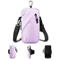 Prime Comfort Armband Cell Phone Holder, Crossbody Phone Purse for Running Walking, Adjustable Strap Phone Pouch Holster for Men Women - color: Purple