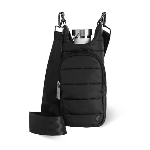 WanderFull Original HydroBag Crossbody Water Bottle Holder with Phone Pocket, Fits Water Bottles up to 32 oz - color: Black Matte