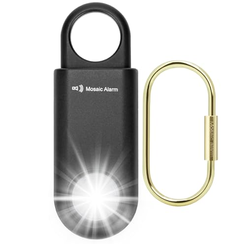 135dB Rechargeable Personal Alarm with Ultra Bright Flashlight - color: Black, style: Rechargeable & Built-in Flashlight