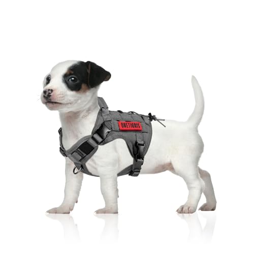 OneTigris Tactical Dog Harness Vest No-Pull Service Dog Vest for Small Dogs - color: Grey, size: X-Small