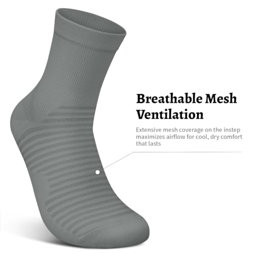 Compression Running Ankle Socks Men & Women 6 Pairs Quarter Cycling Socks - color: Black/White/Gray (2 Pairs Per Each Color), size: Small-Medium