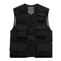 Lilychan Mens Utility Casual Fishing Vests Outdoor Vest Multi Pockets Cargo Vest Travel Hunting Camping Tactical Outerwear - color: Black, size: XX-Small