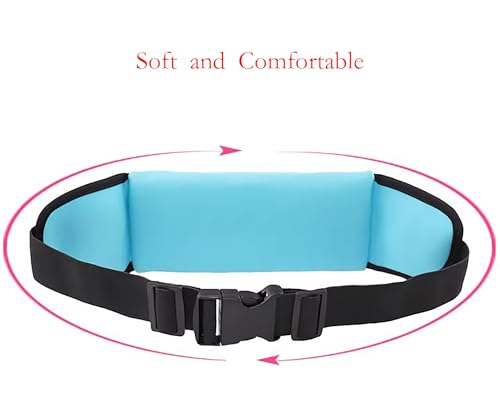 Waist Packs, 7.5 Inch x 3.9 Inch Black Waterproof Rubber 3 Pocket Waist Bag for Sports, Running, Travel and Outdoors (black)