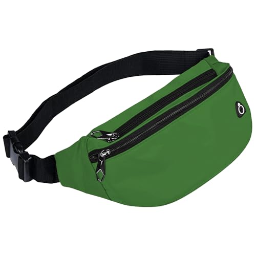 Fanny Packs for Men and Women Water-Repellent Sports Waist Pack Bag - color: 1pack-Grass Green