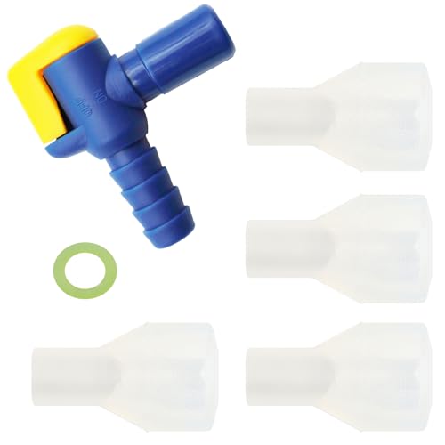 Bite Valve Replacement Mouthpiece Fit for Hydration Pack Bladder Water Backpack and Most Brands(4-Pack), with Shutoff Valve and Tube O-Ring - color: Clear