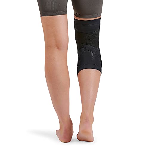 Tommie Copper Compression Knee Sleeve, Black, Large, Unisex, Support - size: Large