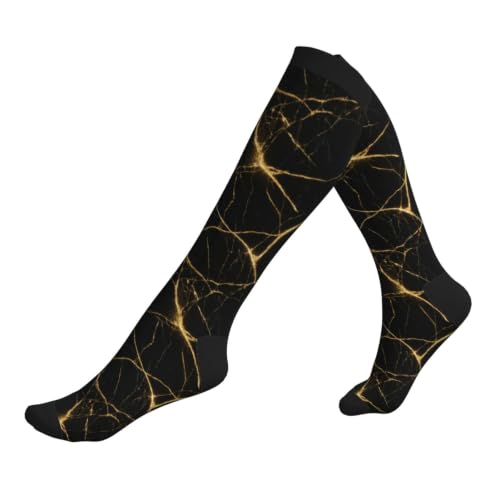 Compression Socks Knee High Circulation Support Socks For Women Men Athletic Running Hiking Cycling - color: Marble