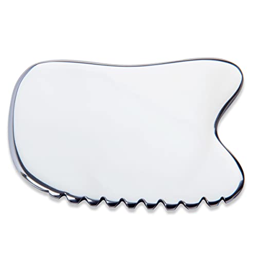 wuyaoyao Stainless Steel Gua Sha Facial Tool 4-Edge Gua Sha Scraping Massage Tool Gua Sha Tools for Anti Cellulite, Face Lifting, Lymphatic Drainage, Soft Tissue(F)